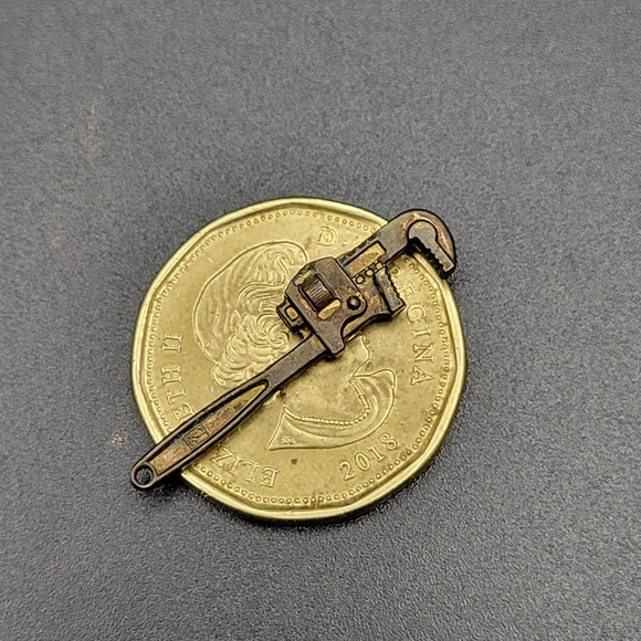 Vintage Brass Miniature Wrench Charm - Picture 6 of 6